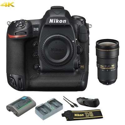 Nikon D5 20.8 MP DSLR (Dual XQD Slots,Black) with 24-70mm F/2.8E KIT9 Bundle